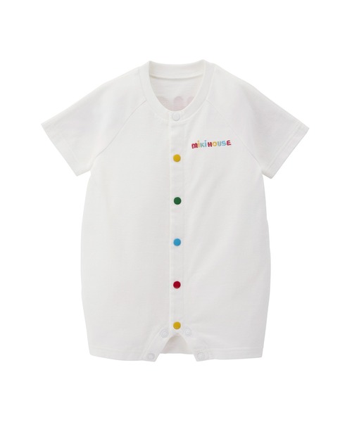 MIKI HOUSE（ミキハウス）の「ラメプリント　バックロゴショートオール（ロンパース・キッズ・ブルー系その他/ホワイト/ブラック・70cm/80ｃｍ）」の4枚目の写真