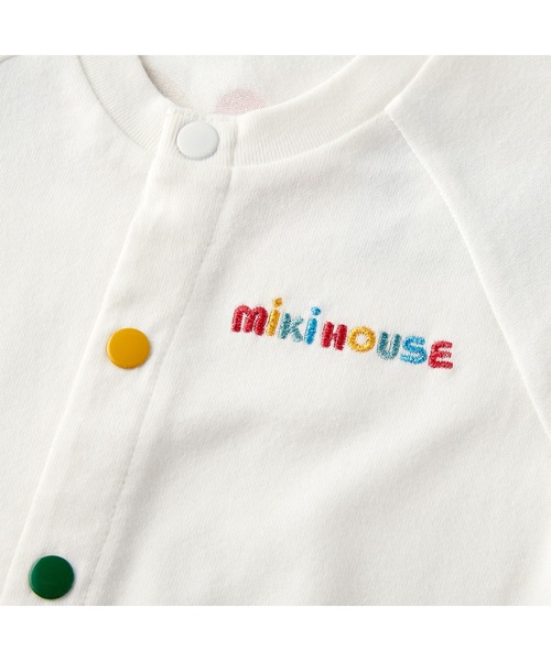 MIKI HOUSE（ミキハウス）の「ラメプリント　バックロゴショートオール（ロンパース・キッズ・ブルー系その他/ホワイト/ブラック・70cm/80ｃｍ）」の5枚目の写真