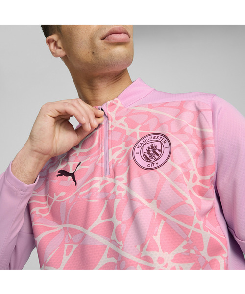 【セール】PUMA プーマ メンズ マンチェスター シティFC プレマッチ 1/4 ジップ トップス（Tシャツ/カットソー）｜PUMA（プーマ）