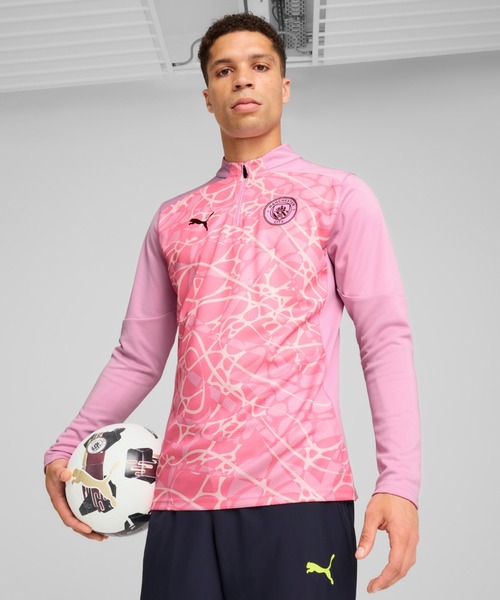 【セール】PUMA プーマ メンズ マンチェスター シティFC プレマッチ 1/4 ジップ トップス（Tシャツ/カットソー）｜PUMA（プーマ）