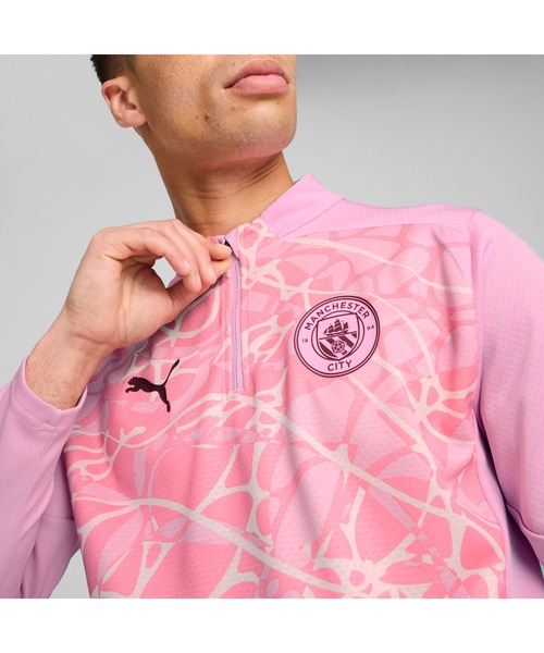 【セール】PUMA プーマ メンズ マンチェスター シティFC プレマッチ 1/4 ジップ トップス（Tシャツ/カットソー）｜PUMA（プーマ）