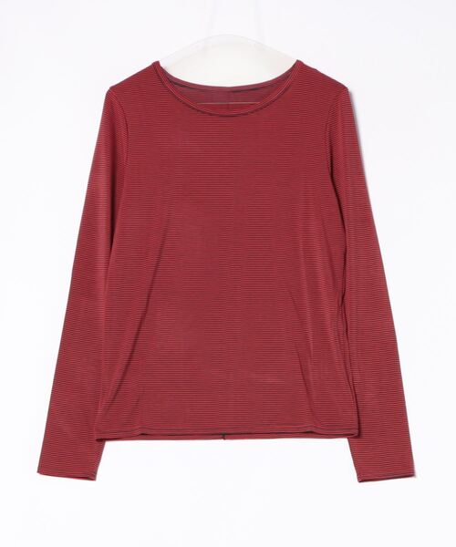 DouDou(ドゥドゥ)の「ボーダーロンTEE(Tシャツ/カットソー・レディース・カーキ/オフホワイト/レッド・FREE)」の22枚目の写真