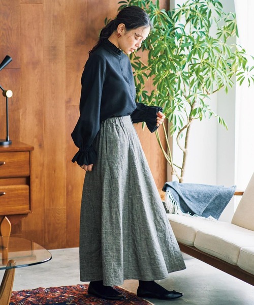 and myera(アンド マイラ)の「and myera グレンチェックのフレアスカート(スカート・レディース・グレー・M/L/S)」の18枚目の写真