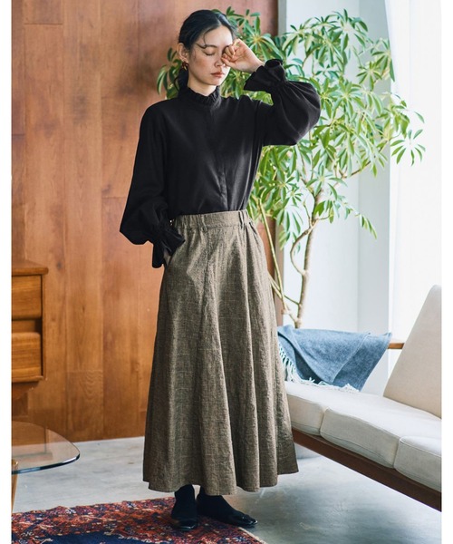 and myera(アンド マイラ)の「and myera グレンチェックのフレアスカート(スカート・レディース・グレー・M/L/S)」の19枚目の写真