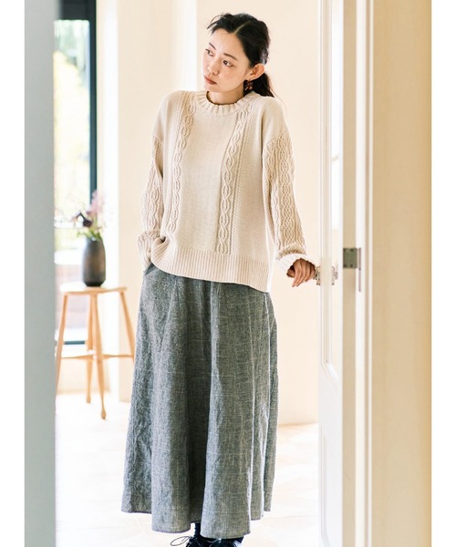 and myera(アンド マイラ)の「and myera グレンチェックのフレアスカート(スカート・レディース・グレー・M/L/S)」の3枚目の写真