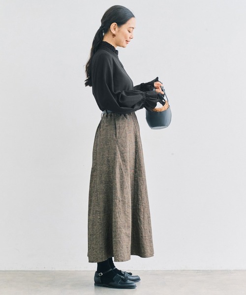 and myera(アンド マイラ)の「and myera グレンチェックのフレアスカート(スカート・レディース・グレー・M/L/S)」の6枚目の写真