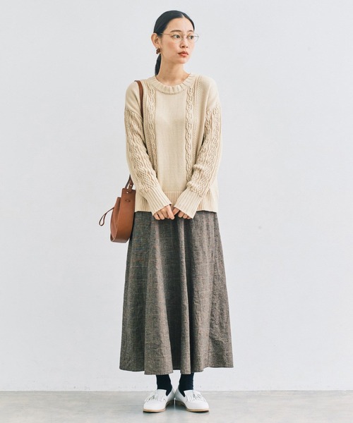 and myera(アンド マイラ)の「and myera グレンチェックのフレアスカート(スカート・レディース・グレー・M/L/S)」の8枚目の写真