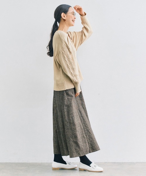 and myera(アンド マイラ)の「and myera グレンチェックのフレアスカート(スカート・レディース・グレー・M/L/S)」の9枚目の写真