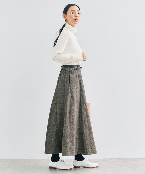 and myera(アンド マイラ)の「and myera グレンチェックのフレアスカート(スカート・レディース・グレー・M/L/S)」の12枚目の写真