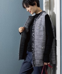 OPAQUE.CLIP | 《通勤・セレモニー対応》コットンツイードジレ(ベスト)