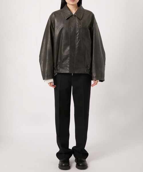 STUDIOUS(ステュディオス)の「【STUDIOUS/ステュディオス】Faux Leather Jacket/フェイクレザージャケット(ブルゾン・レディース・ブラウン・FREE)」の13枚目の写真