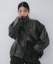 STUDIOUS | 【STUDIOUS/ステュディオス】Faux Leather Jacket/フェイクレザージャケット(ブルゾン)