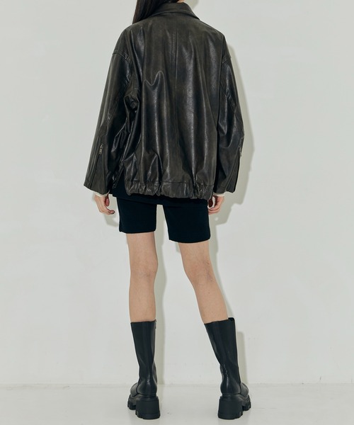 STUDIOUS(ステュディオス)の「【STUDIOUS/ステュディオス】Faux Leather Jacket/フェイクレザージャケット(ブルゾン・レディース・ブラウン・FREE)」の21枚目の写真