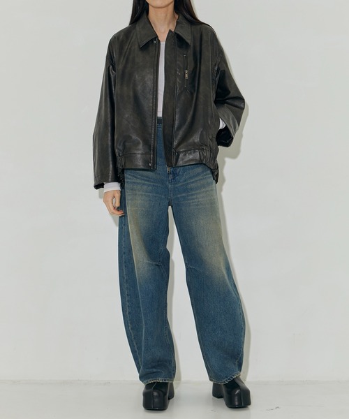 STUDIOUS(ステュディオス)の「【STUDIOUS/ステュディオス】Faux Leather Jacket/フェイクレザージャケット(ブルゾン・レディース・ブラウン・FREE)」の19枚目の写真