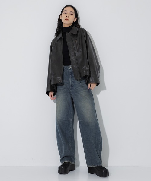 STUDIOUS(ステュディオス)の「【STUDIOUS/ステュディオス】Faux Leather Jacket/フェイクレザージャケット(ブルゾン・レディース・ブラウン・FREE)」の15枚目の写真