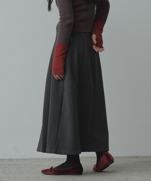 Happy John(ハッピージョン)の「long pleats skirt/ロングプリーツスカート(スカート・レディース・グレー/ブラック・SMALL/MEDIUM)」の5枚目の写真