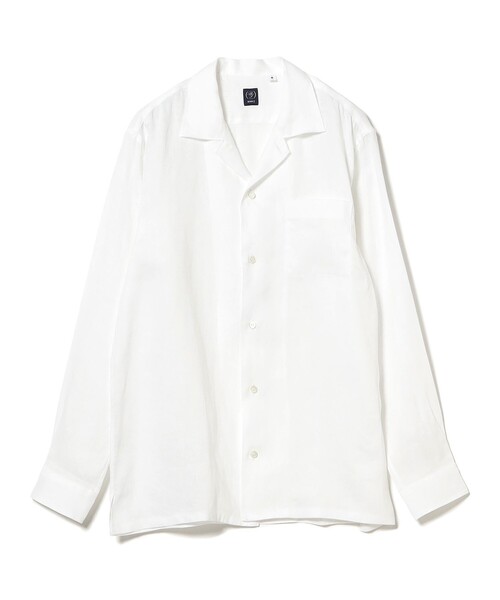 BEAMS F（ビームスエフ）の「リネン ソリッド オープンカラーシャツ（シャツ/ブラウス・メンズ・ネイビー/シルバー/ブラウン/ホワイト・X-LARGE/LARGE/SMALL/MEDIUM）」の17枚目の写真