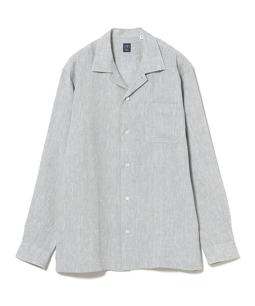 BEAMS F（ビームスエフ）の「リネン ソリッド オープンカラーシャツ（シャツ/ブラウス・メンズ・ネイビー/シルバー/ブラウン/ホワイト・X-LARGE/LARGE/SMALL/MEDIUM）」の20枚目の写真