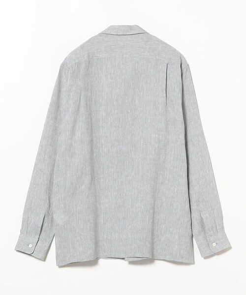 BEAMS F（ビームスエフ）の「リネン ソリッド オープンカラーシャツ（シャツ/ブラウス・メンズ・ネイビー/シルバー/ブラウン/ホワイト・X-LARGE/LARGE/SMALL/MEDIUM）」の21枚目の写真