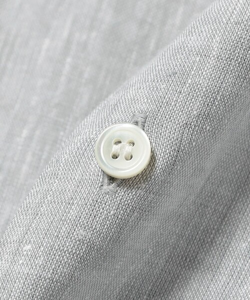 BEAMS F（ビームスエフ）の「リネン ソリッド オープンカラーシャツ（シャツ/ブラウス・メンズ・ネイビー/シルバー/ブラウン/ホワイト・X-LARGE/LARGE/SMALL/MEDIUM）」の22枚目の写真