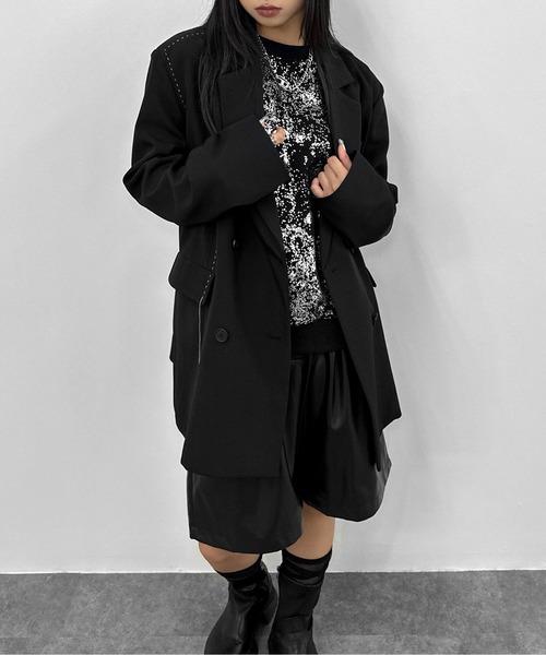 LVEU.（ラブユ.）の「【LVEU.】メタリックプリントオーバースウェット / トップス スウェット 裏毛 プリント メタリック 箔 プルオーバー ブラック グレー（スウェット・レディース・グレー/ブラック・FREE）」の21枚目の写真