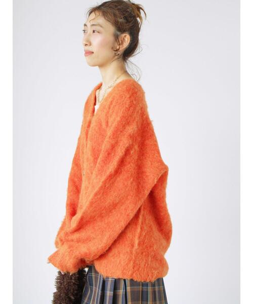 Lugnoncure(ルノンキュール)の「起毛Vネックカーディガン(カーディガン/ボレロ・レディース・オレンジ/グレー/ブルー/ベージュ・F)」の19枚目の写真