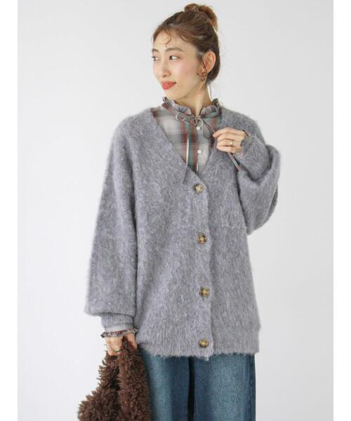 Lugnoncure(ルノンキュール)の「起毛Vネックカーディガン(カーディガン/ボレロ・レディース・オレンジ/グレー/ブルー/ベージュ・F)」の15枚目の写真