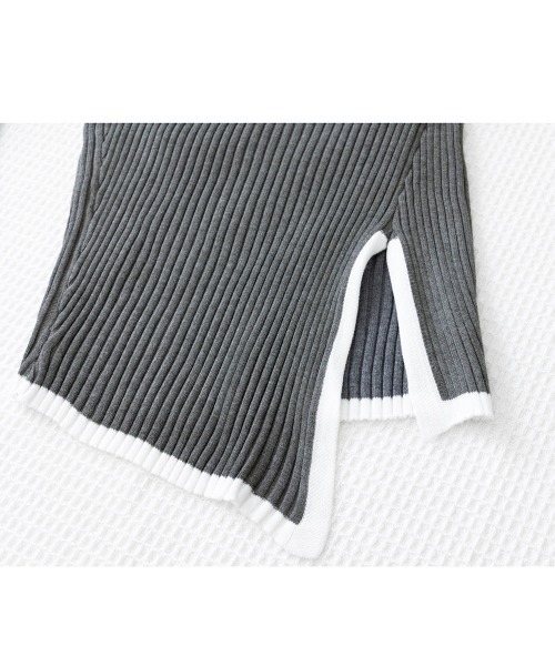 Miniministore（ミニミニストア）の「配色ハイネックニットセーター リブニット（ニット/セーター・レディース・ダークグレー/ブラック/ホワイト・FREE）」の19枚目の写真