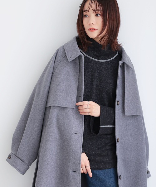 n'OrLABEL(ノアールレーベル)の「リブラメハイネックカットソー(Tシャツ/カットソー・レディース・ブラック/ブルーグリーン/グレー・S~M/3L/L~LL)」の8枚目の写真