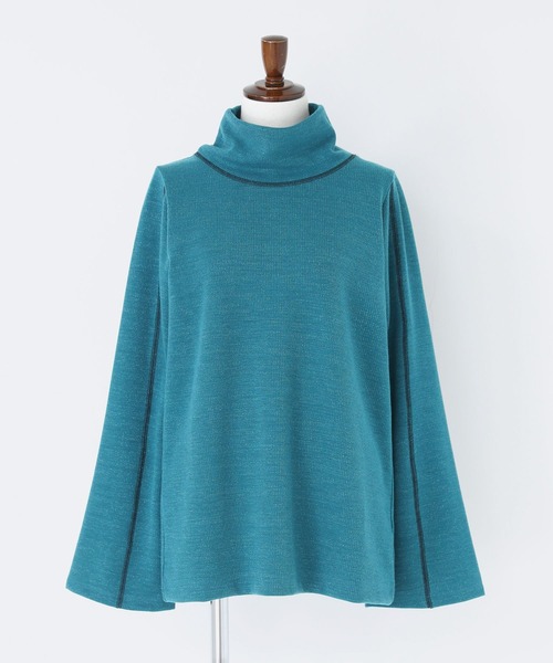 n'OrLABEL(ノアールレーベル)の「リブラメハイネックカットソー(Tシャツ/カットソー・レディース・ブラック/ブルーグリーン/グレー・S~M/3L/L~LL)」の21枚目の写真