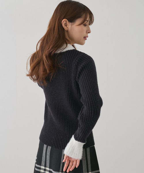 Jayro(ジャイロ)の「配色フェザーボトルネックリブニット(Tシャツ/カットソー・レディース・ブラック/グレー/ブルー/ホワイト・M)」の15枚目の写真