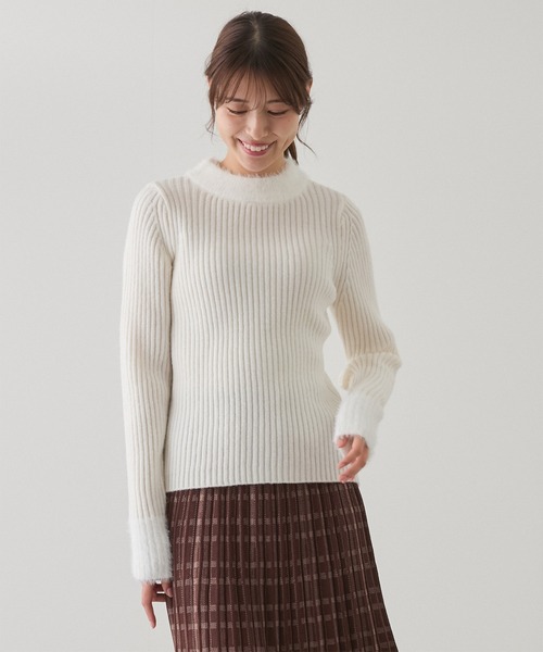 Jayro(ジャイロ)の「配色フェザーボトルネックリブニット(Tシャツ/カットソー・レディース・ブラック/グレー/ブルー/ホワイト・M)」の19枚目の写真