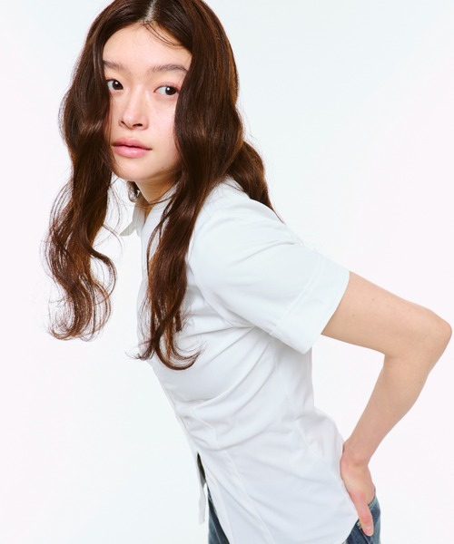 FEKETE(フェケテ)の「GATHER FEMININE TIGHT SHIRT / ギャザータイトシャツ(シャツ/ブラウス・レディース・ブラック/ホワイト/チェック・SMALL/MEDIUM/LARGE)」の17枚目の写真