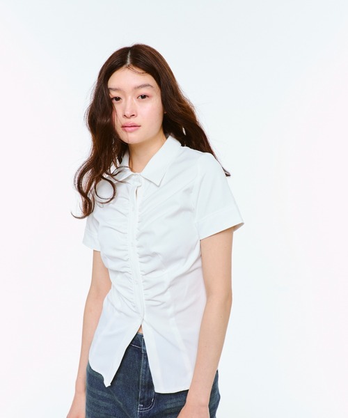 FEKETE(フェケテ)の「GATHER FEMININE TIGHT SHIRT / ギャザータイトシャツ(シャツ/ブラウス・レディース・ブラック/ホワイト/チェック・SMALL/MEDIUM/LARGE)」の20枚目の写真