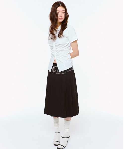 FEKETE(フェケテ)の「GATHER FEMININE TIGHT SHIRT / ギャザータイトシャツ(シャツ/ブラウス・レディース・ブラック/ホワイト/チェック・SMALL/MEDIUM/LARGE)」の22枚目の写真