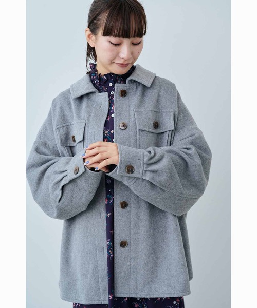 COMMEdesGARCONシャツグレー ウール混紡メタルボタン付ジャケット M MEDE19F（メデジュウキュウ）の「MEDE19F 起毛素材のオーバー