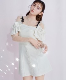 REDYAZEL ホワイト ミニワンピース 半袖 REDYAZEL ホワイト ミニワンピース 半袖 REDYAZEL ホワイト ミニ