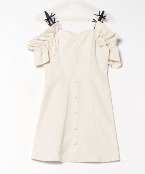 REDYAZEL(レディアゼル)の「シャーリングショルダーミニワンピース(ワンピース・レディース・ブラウン系その他/オフホワイト/ブラック・SMALL/MEDIUM)」の22枚目の写真