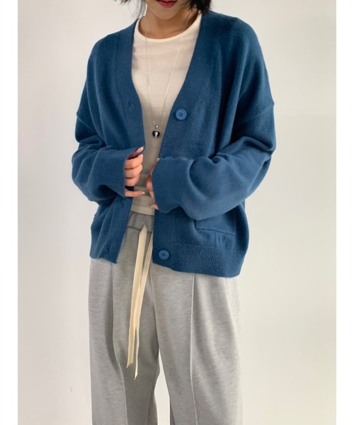 Didot.showroom(ディドット ショールーム)の「Vネックポケカーディガン(カーディガン/ボレロ・レディース・ピンク/ブラック/アイボリー/ブルーグリーン・FREE)」の17枚目の写真