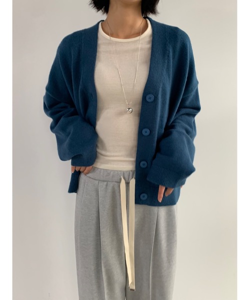 Didot.showroom(ディドット ショールーム)の「Vネックポケカーディガン(カーディガン/ボレロ・レディース・ピンク/ブラック/アイボリー/ブルーグリーン・FREE)」の14枚目の写真