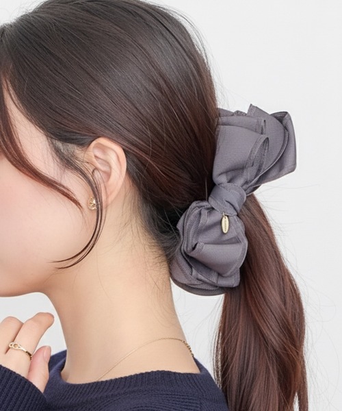 縁グログランバナナクリップ（バレッタ/ヘアクリップ）｜Heartdance