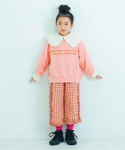 p.premier（ピードットプルミエ）の「【ジュニア対応】イロチ買いしたいオーバーサイズロゴスプリングトレーナー（スウェット・キッズ・オフホワイト/チャコール/ネイビー/グリーン/ピンク/レッド・80/90/100/110/120/130/140）」の15枚目の写真