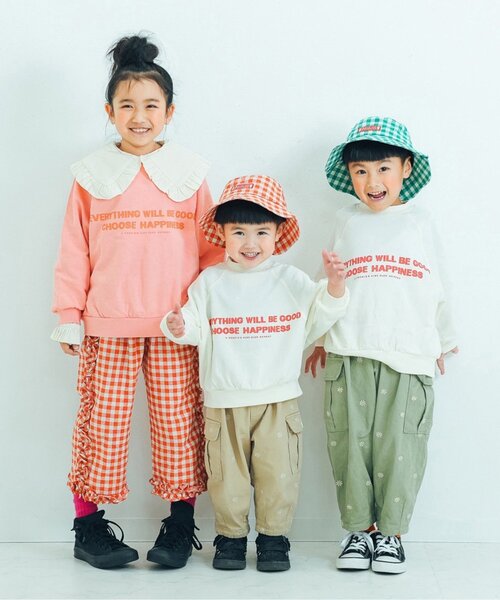 p.premier（ピードットプルミエ）の「【ジュニア対応】イロチ買いしたいオーバーサイズロゴスプリングトレーナー（スウェット・キッズ・オフホワイト/チャコール/ネイビー/グリーン/ピンク/レッド・80/90/100/110/120/130/140）」の16枚目の写真