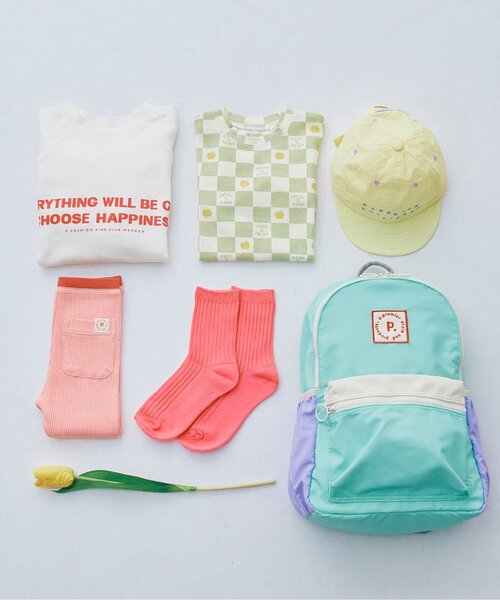 p.premier（ピードットプルミエ）の「【ジュニア対応】イロチ買いしたいオーバーサイズロゴスプリングトレーナー（スウェット・キッズ・オフホワイト/チャコール/ネイビー/グリーン/ピンク/レッド・80/90/100/110/120/130/140）」の22枚目の写真