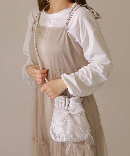 Lace Ladies(レースレディース)の「2WAYパール 巾着 ショルダー バッグ(ショルダーバッグ・レディース・ピンク/アイボリー/ブラック・FREE)」の19枚目の写真