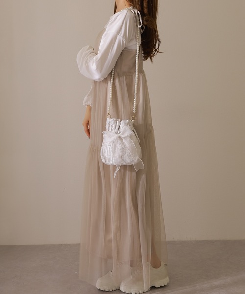 Lace Ladies(レースレディース)の「2WAYパール 巾着 ショルダー バッグ(ショルダーバッグ・レディース・ピンク/アイボリー/ブラック・FREE)」の21枚目の写真