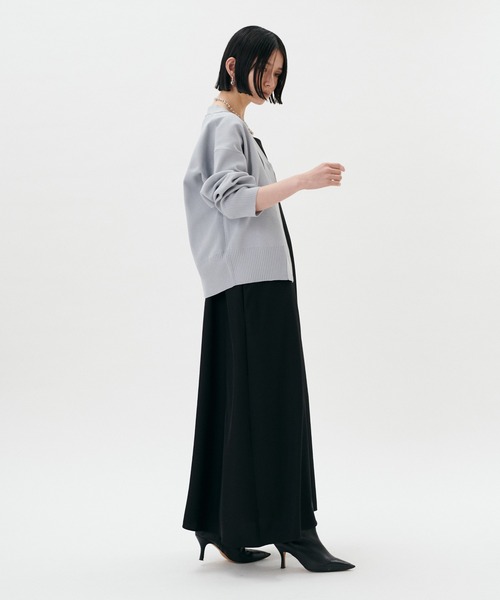 natural couture(ナチュラルクチュール)の「【LARUTA】ポリニットコンパクトZIPカーデ(カーディガン/ボレロ・レディース・ライトグレー/ライトベージュ/グレイッシュベージュ/ブラック/オフホワイト・FREE)」の16枚目の写真