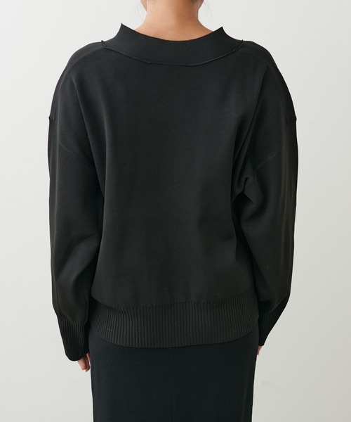 natural couture(ナチュラルクチュール)の「【LARUTA】ポリニットコンパクトZIPカーデ(カーディガン/ボレロ・レディース・ライトグレー/ライトベージュ/グレイッシュベージュ/ブラック/オフホワイト・FREE)」の9枚目の写真