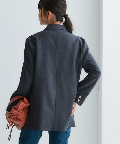 nissen（ニッセン）の「オーバーサイズダブルテーラードジャケット（テーラードジャケット・レディース・チャコール/グレイッシュベージュ/サックスブルー/ネイビー・S/M/L/LL/3L）」の7枚目の写真