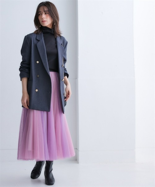 nissen（ニッセン）の「オーバーサイズダブルテーラードジャケット（テーラードジャケット・レディース・チャコール/グレイッシュベージュ/サックスブルー/ネイビー・S/M/L/LL/3L）」の16枚目の写真